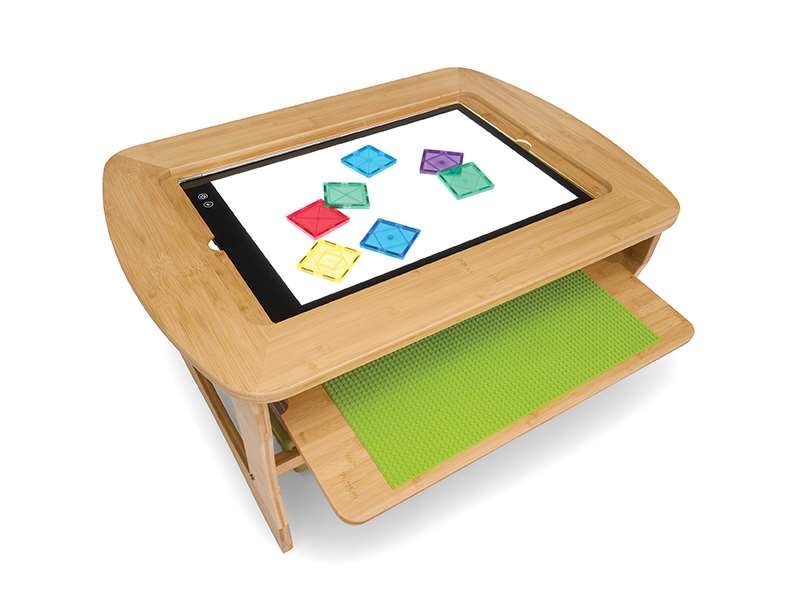 Bamboo Sensory Light Table with Clear tubs
