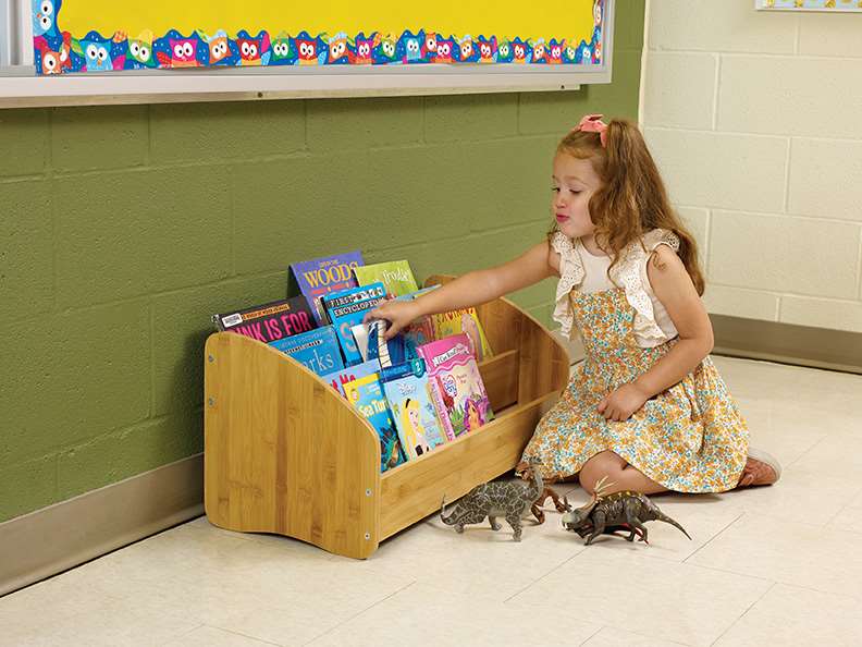 Bamboo Book Display Rack - 12 3/4" (32 cm) H x 29" (74 cm) W x 12 3/4" (32 cm) D