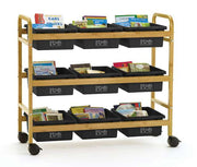 Book Browser Cart W/Recycled Tubs - 37 1/2" (95 cm) H x 41" (104 cm) W x 16" (41 cm) D
