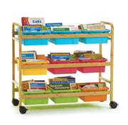 Book Browser Cart W/Vibrant Tubs