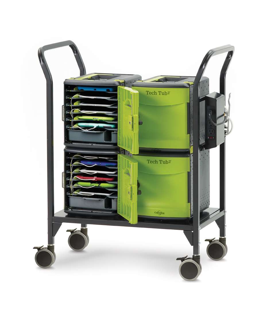 Tech Tub2® Modular Cart with USB - holds 24 devices