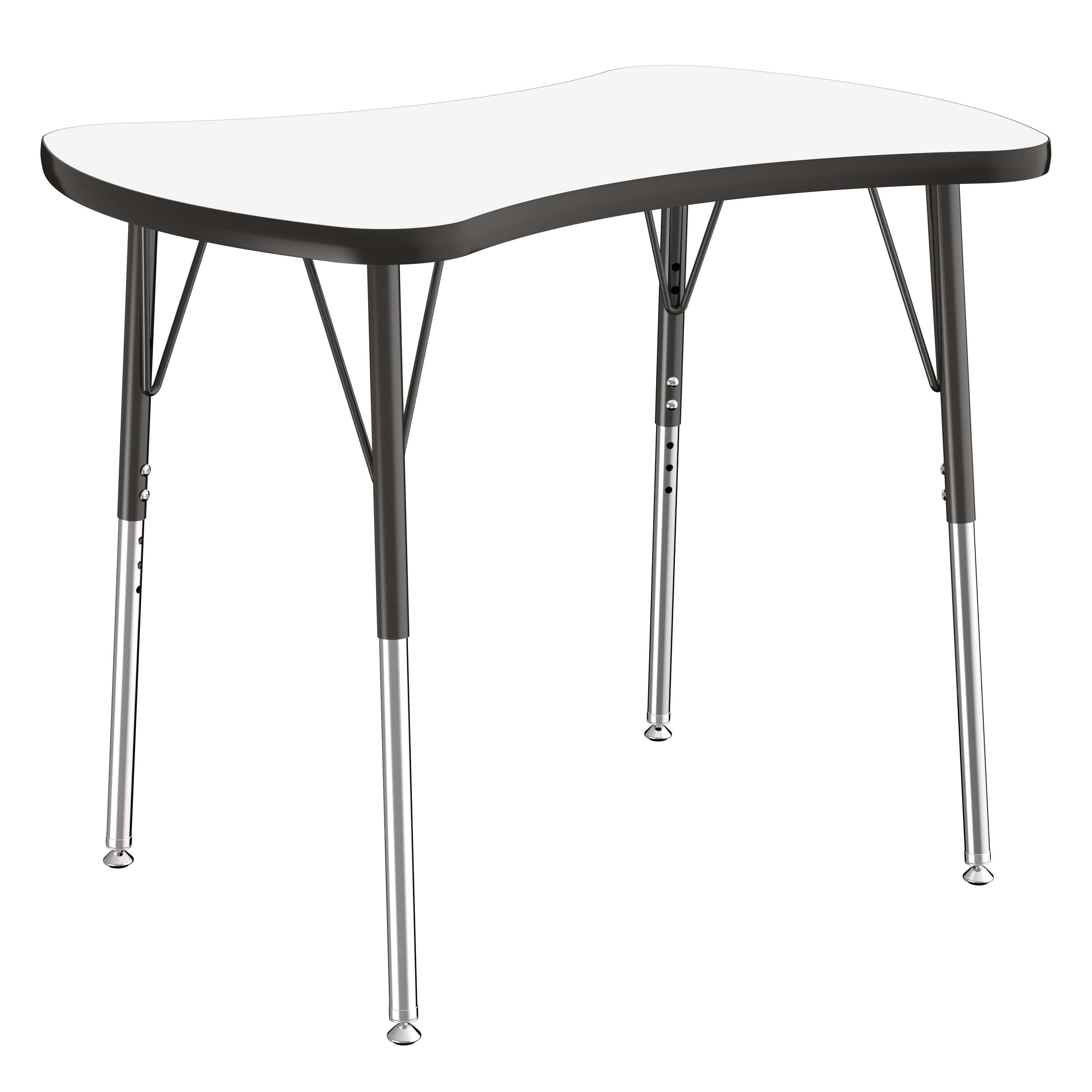 24" x 36" Bowtie Collaborative Dry-Erase Activity Table with Adjustable Standard Swivel Glide Legs - Whiteboard/Black