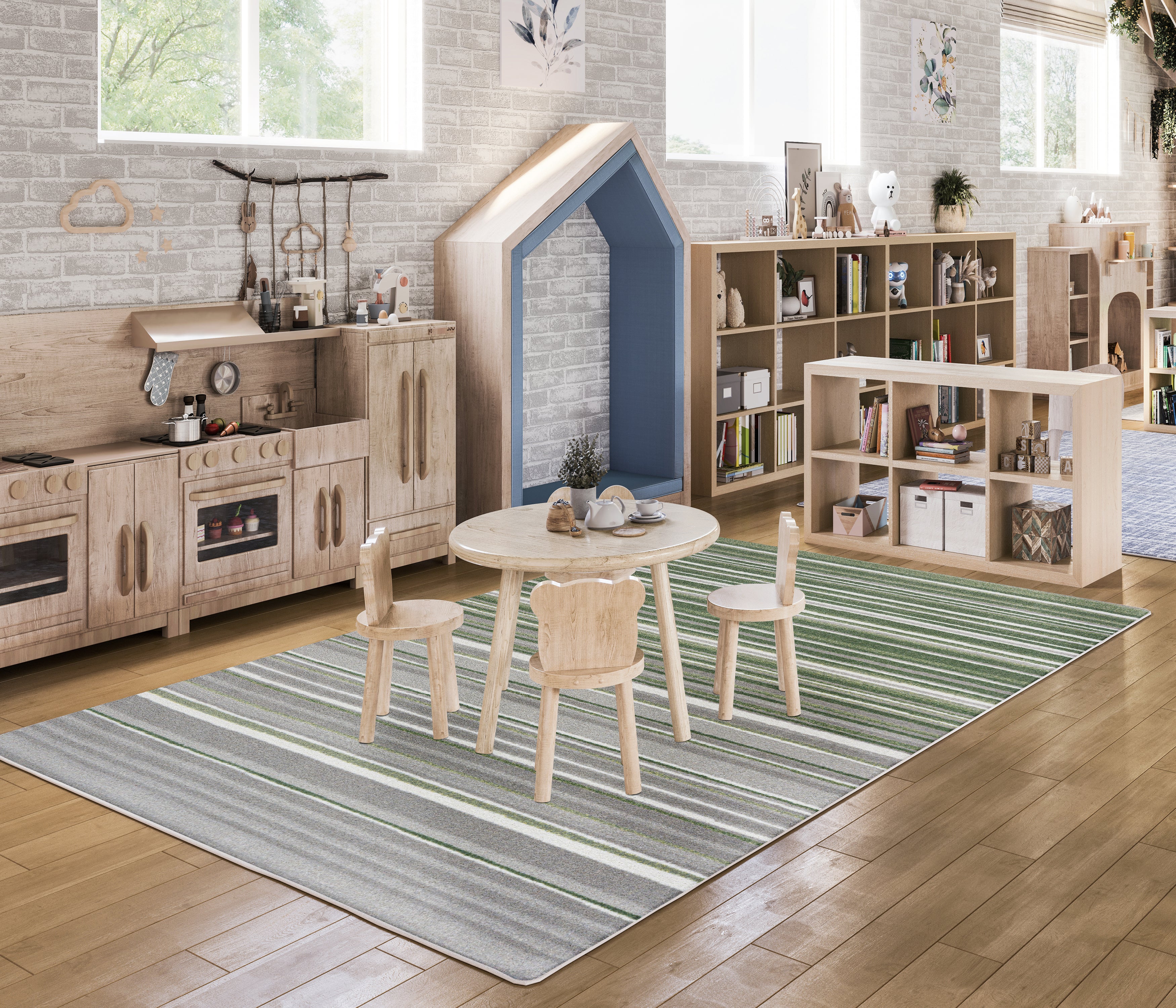 Fine Line 7'8" x 10'9" area rug in color Meadow