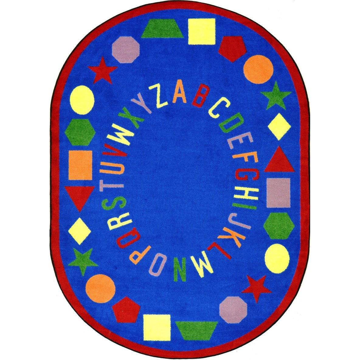 First Lessons 5'4" x 7'8" Oval area rug in color Blue