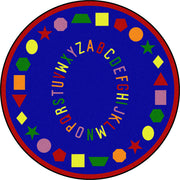 First Lessons 7'7" Round area rug in color Blue