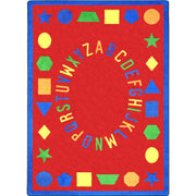 First Lessons 3'10" x 5'4" area rug in color Red