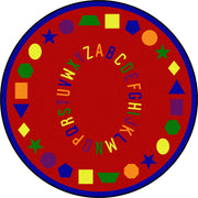 First Lessons 7'7" Round area rug in color Red