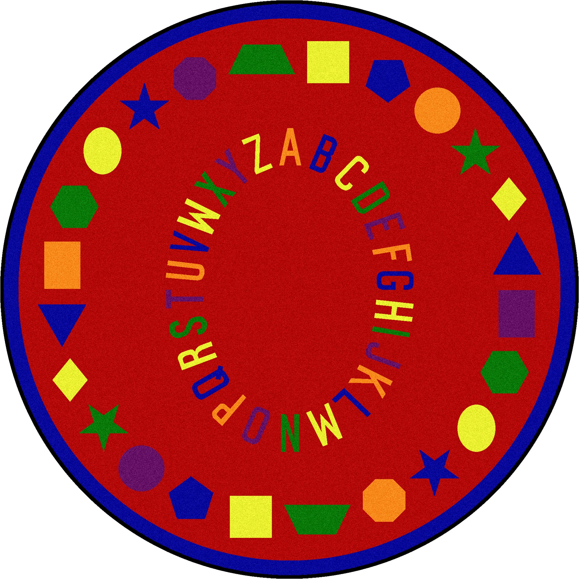 First Lessons 7'7" Round area rug in color Red