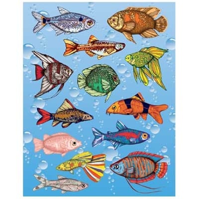 Sticker Forms - Fish - 3 sheets