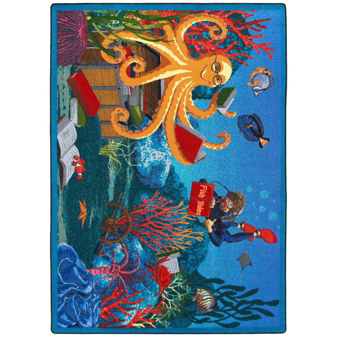 Fish Tales 7'8" x 10'9" area rug in color Multi