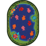 Fishers of Men 5'4" x 7'8" Oval area rug in color Multi