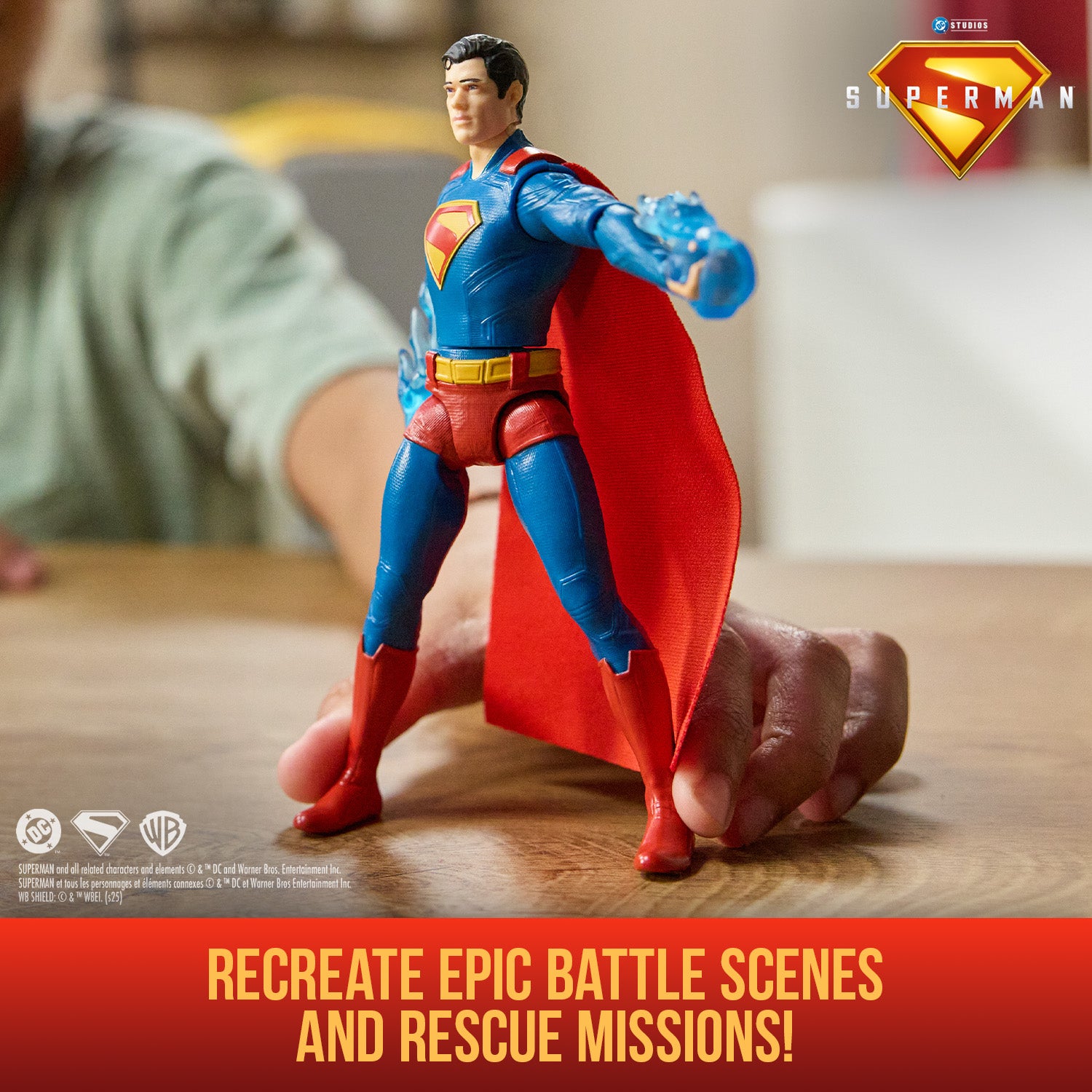 DC Comics, SUPERMAN Epic Strike Action Figure, 6-Inch Tall, Authentic Movie Styling, Includes 2 Accessories, Kids Toys for Boys and Girls Ages 4 and Up