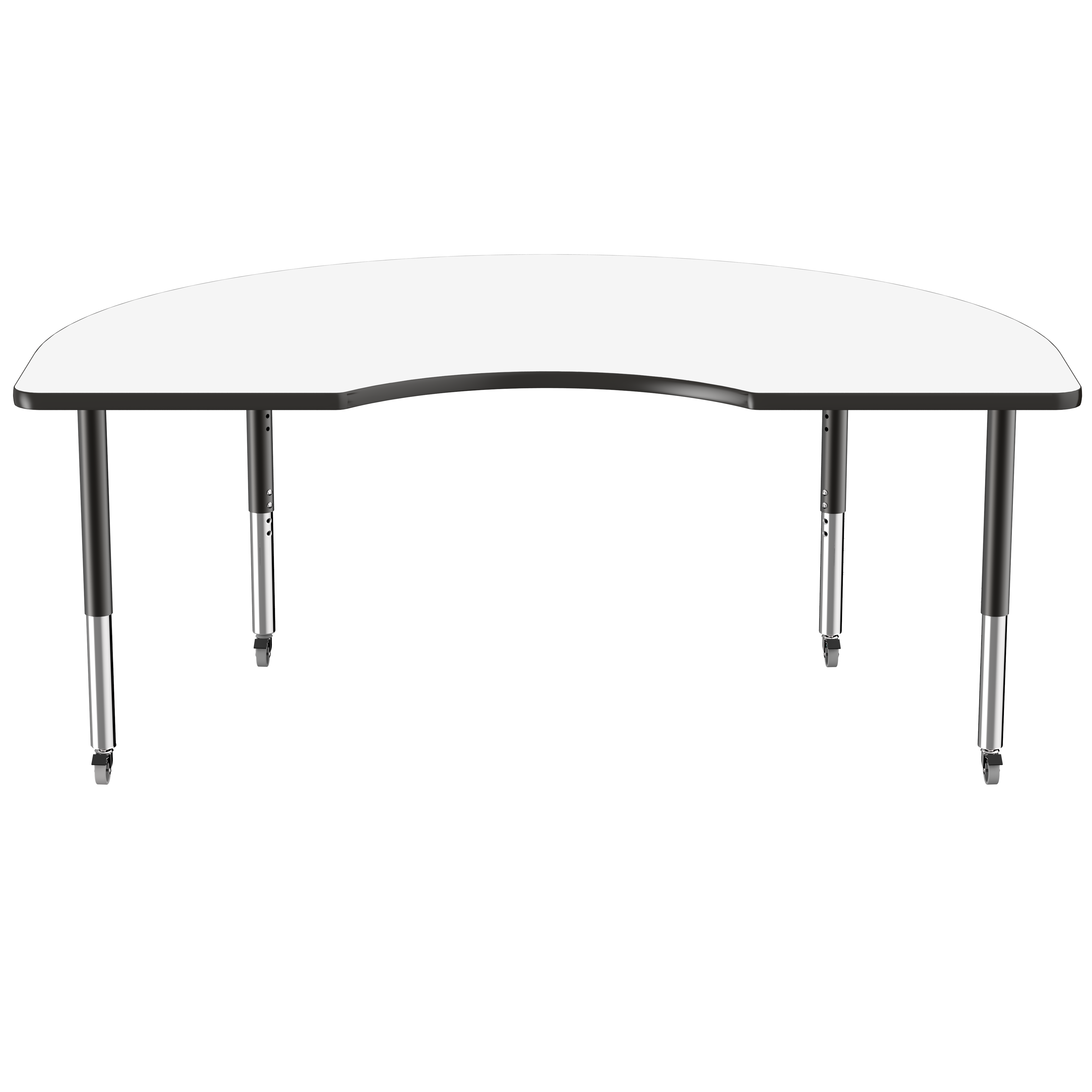 48" x 72" Kidney Dry-Erase Activity Table with Adjustable Super Legs - Whiteboard/Black