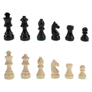 Black Stained Wood Staunton Weighted Chess Pieces, 3 in. King