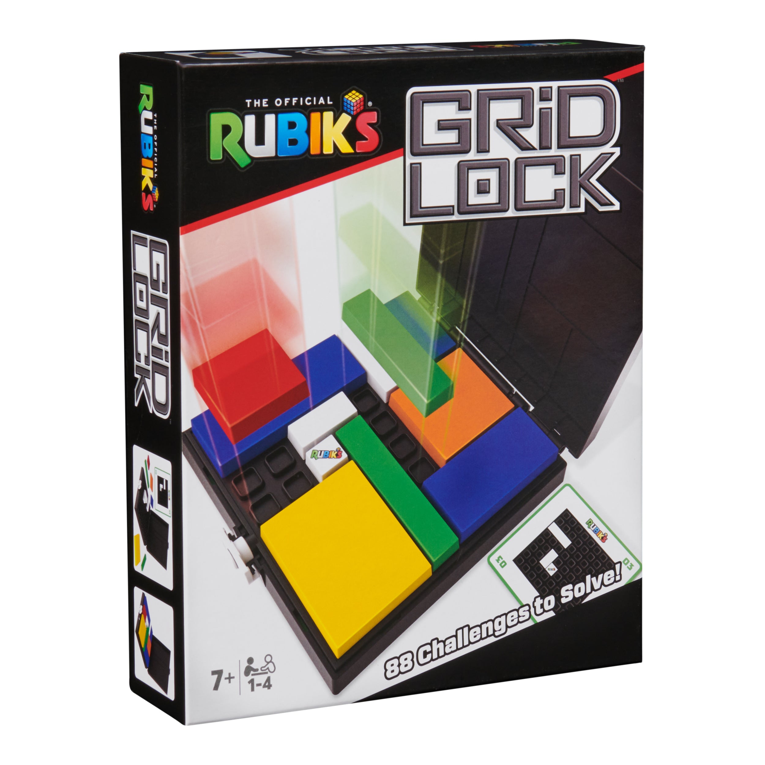 Rubik’s Cube, Gridlock Game, The Problem-Solving Puzzle Game Based on the Iconic Rubik’s Cube, Problem-Solving Brain Teaser, Classic Color-Matching Puzzle, 1 or More Players, for Ages 7 & Up