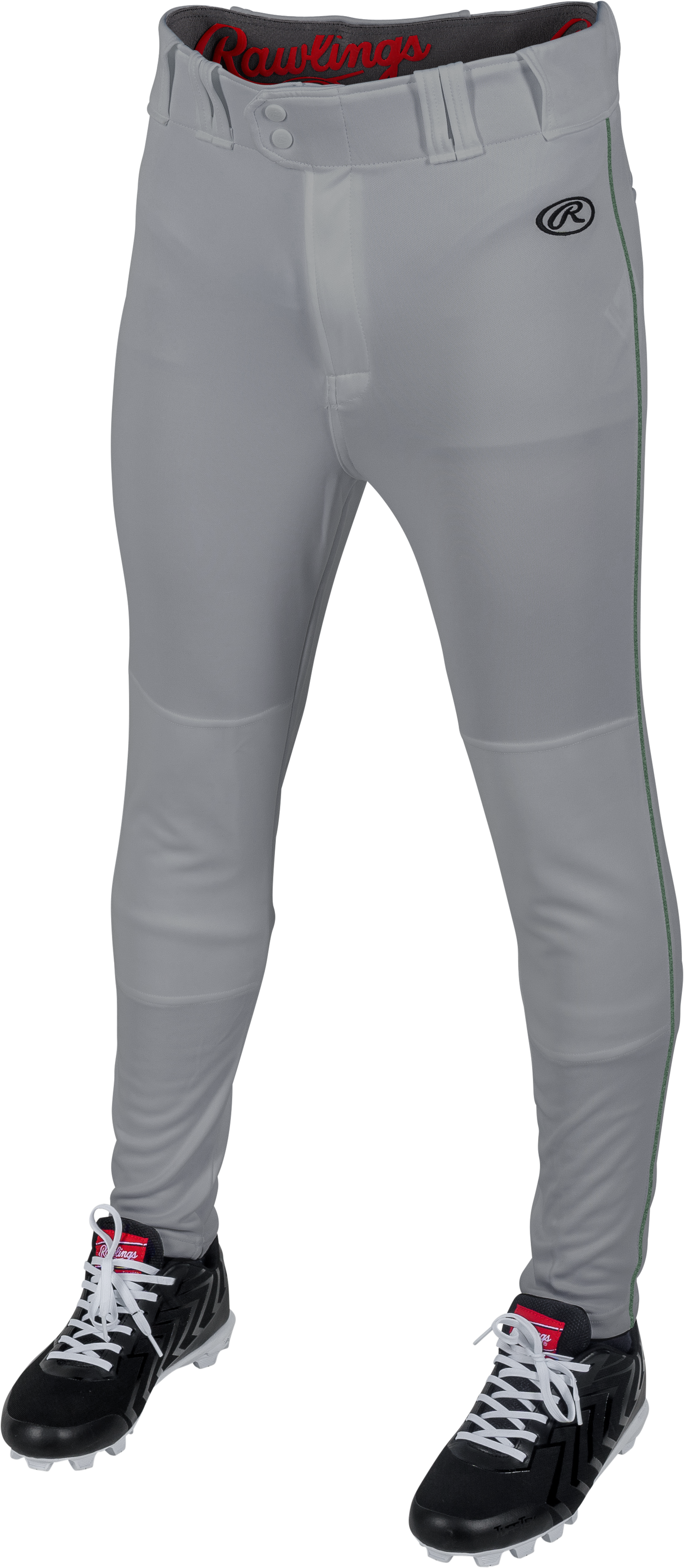 Rawlings Adult Launch Piped Pro Taper Fit Pant  - Small - Blue Gray/Dark Green