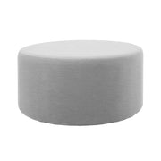 Outdoor 36" Round Ottoman with Sunbrella®, 18" H - Canvas Granite