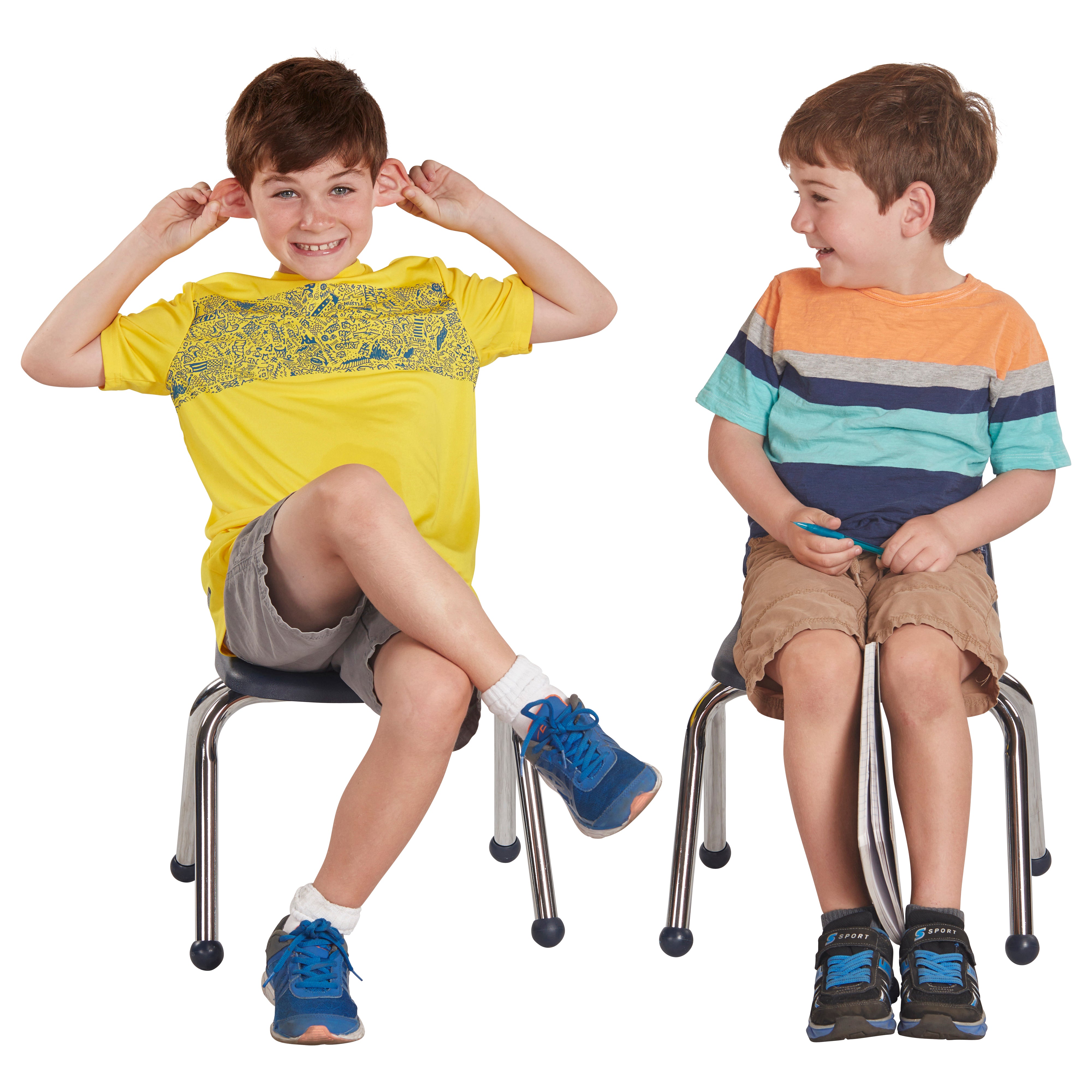 12" Stack Chair with Ball Glides - Navy