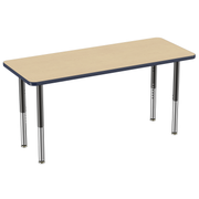 24" x 60" Rectangle T-Molding Activity Table with Adjustable Super Legs - Maple/Navy/Black