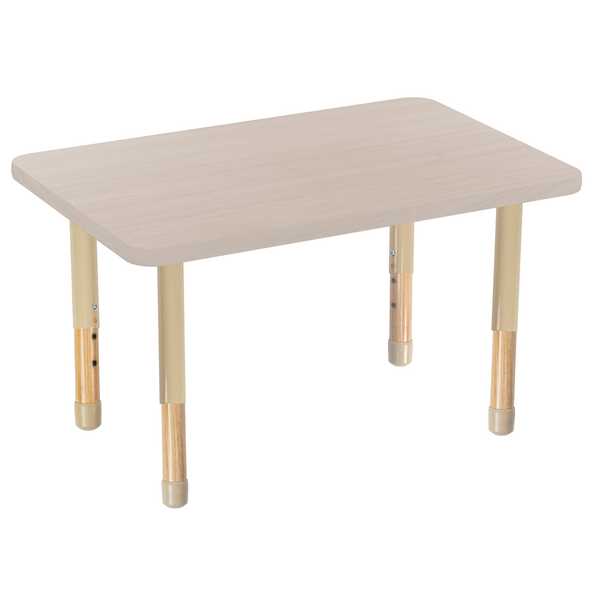 24" x 36" Rectangle Thermofused Activity Table with Adjustable Chunky Wood Legs - Asian Sand/Sand/Natural