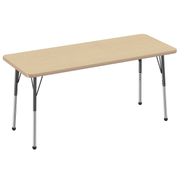 24" x 60" Rectangle T-Molding Activity Table with Adjustable Standard Ball Glide Legs - Maple/Maple/Black
