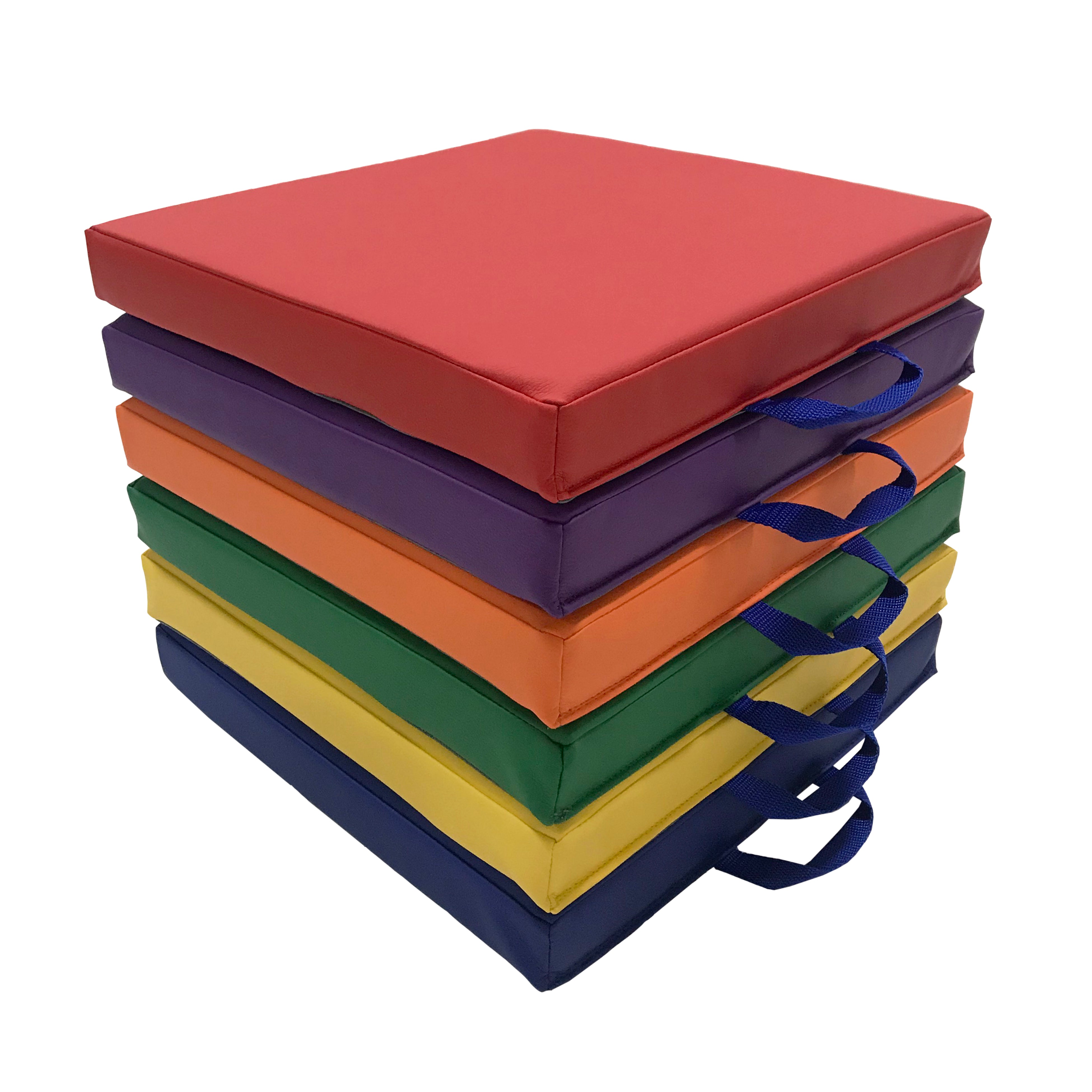 SoftScape 15" Square Floor Cushions, 6-Piece - Assorted
