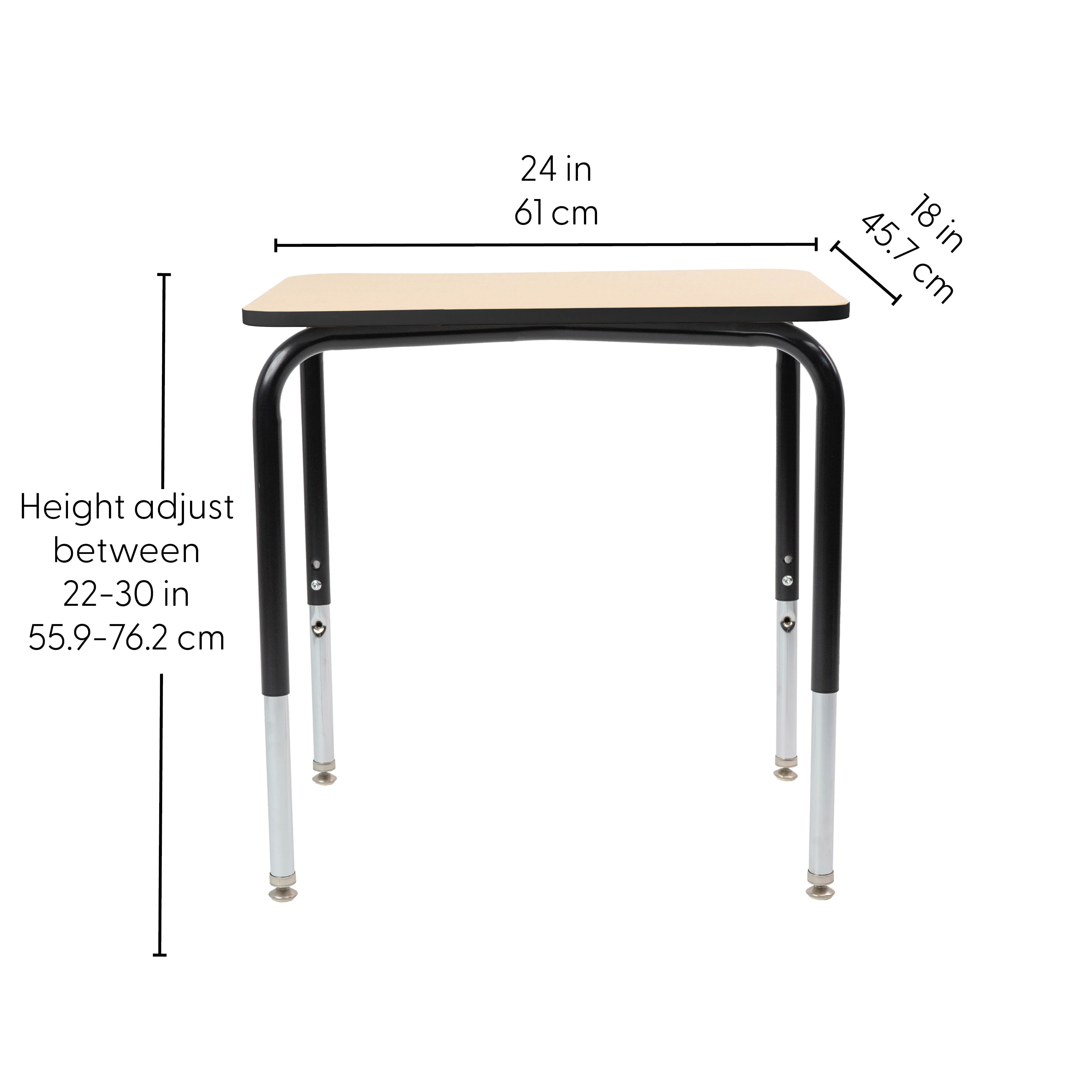 18" x 24" Belly Curve Open Front Desk, 2-pack - Maple/Black