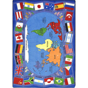Flags of the World 5'4" x 7'8" area rug in color Multi