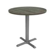 30" Round Cafe Bistro Table - Gray Wood/Silver