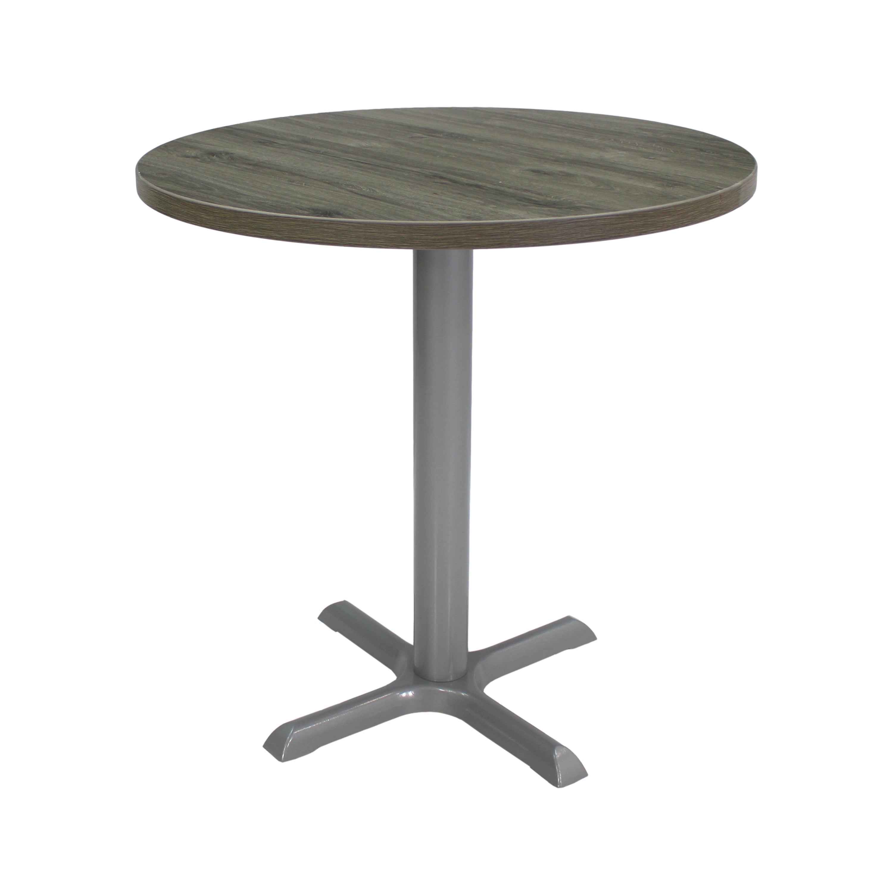 30" Round Cafe Bistro Table - Gray Wood/Silver
