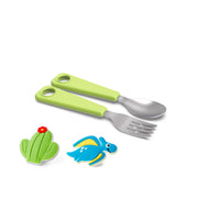 FLEXWARE Spoon & Fork Set with 2 Charms / GREEN