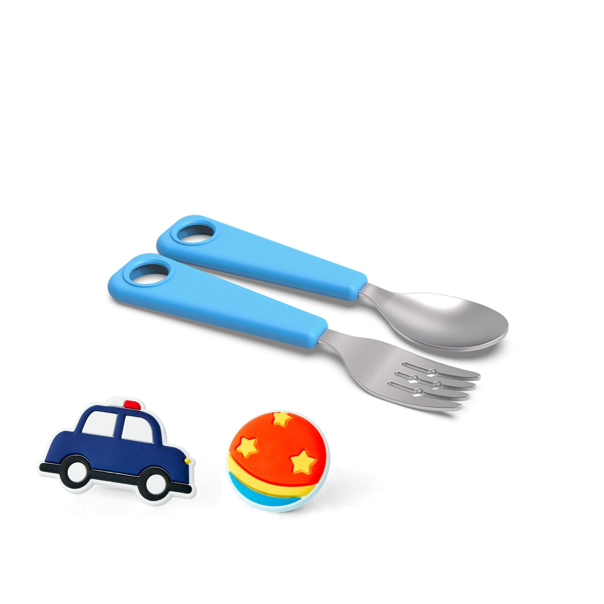 FLEXWARE Spoon & Fork Set with 2 Charms / BLUE