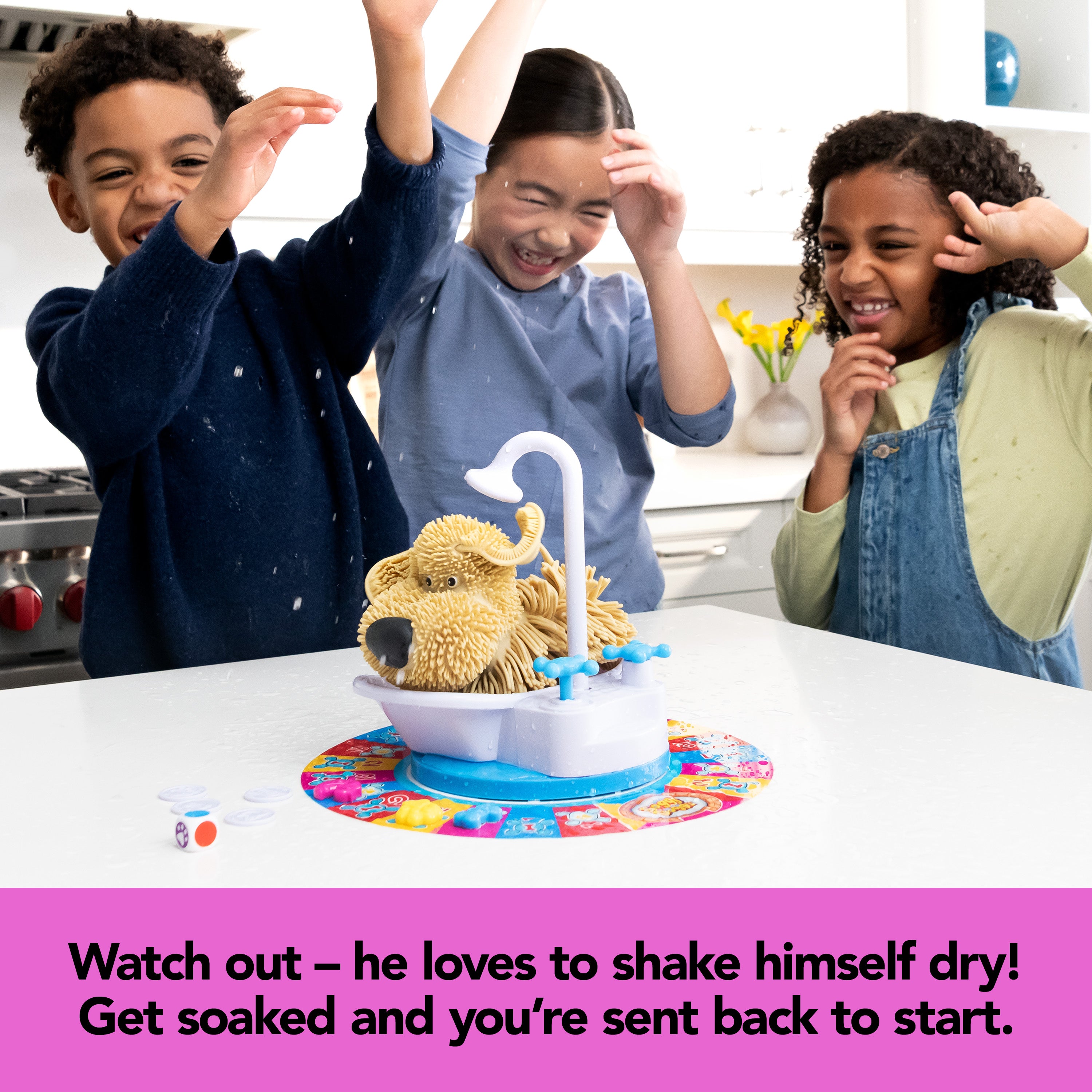 Spin Master Games, Soggy Doggy, The Award-Winning Wet & Silly Kids Board Game for Family Game Night, Interactive Dog Toy, Screenless Activity for Kids & Family, 2-4 Players, for Ages 4 & Up