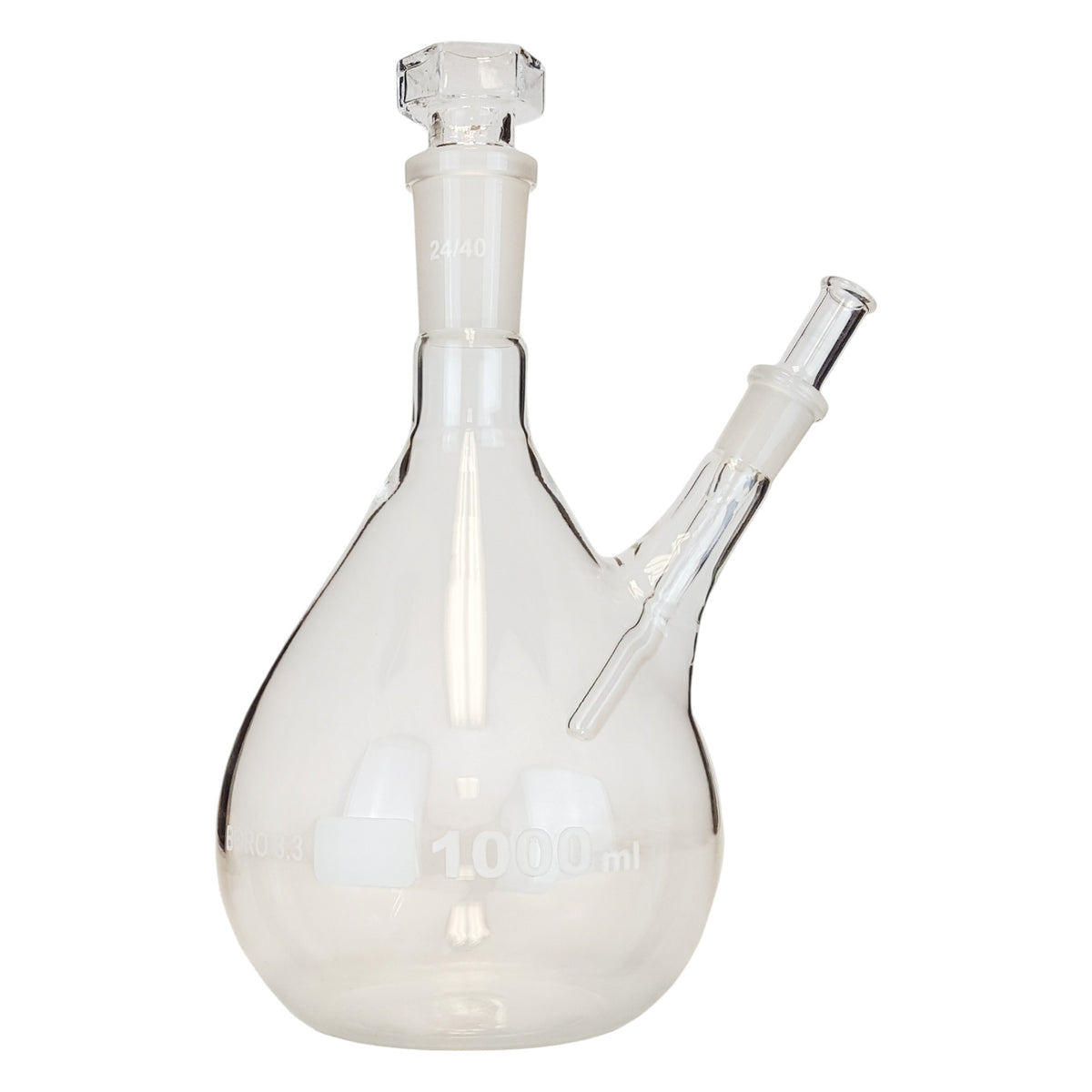Distillation Flask, 1L, with Thermometer Holder, Case of 10