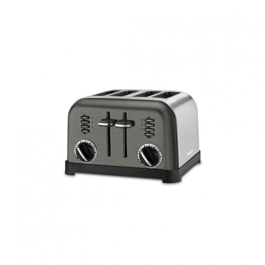 4 Slice Metal Classic Toaster - Black Stainless