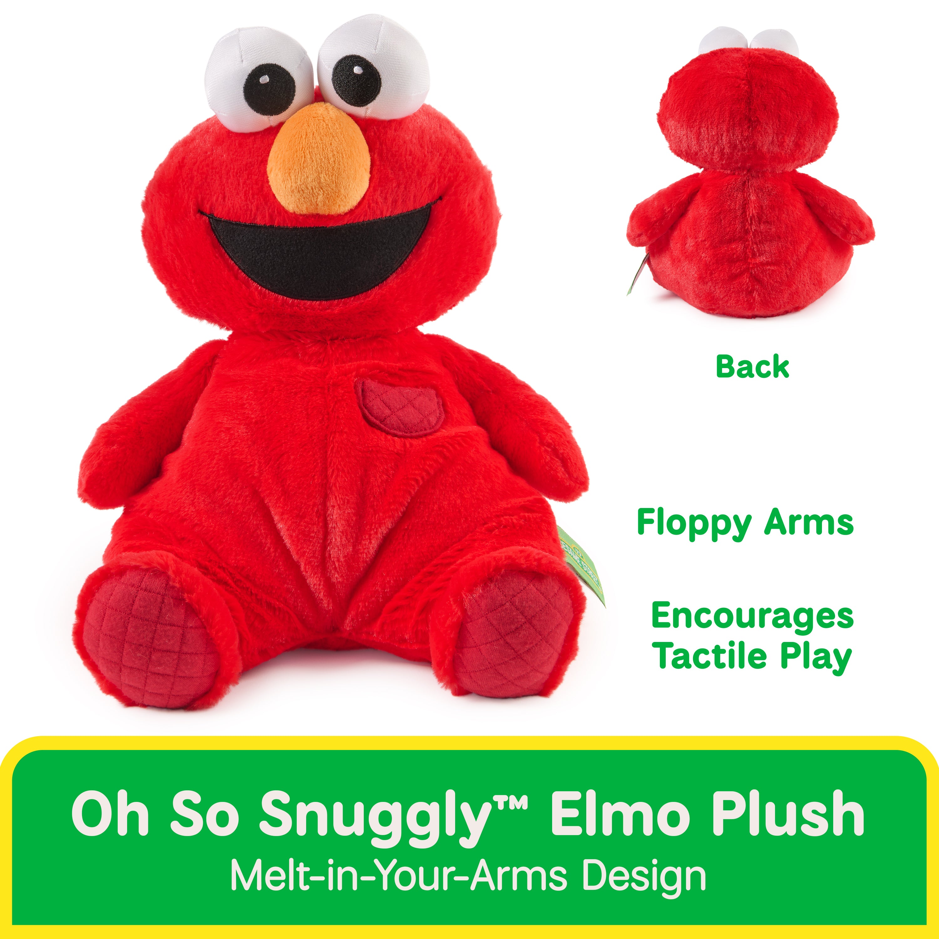GUND Sesame Street Official Oh So Snuggly Elmo Plush, Plush Muppet, Sensory Toy, Sesame Street Stuffed Animals for Babies and Infants, Red, 12.5”