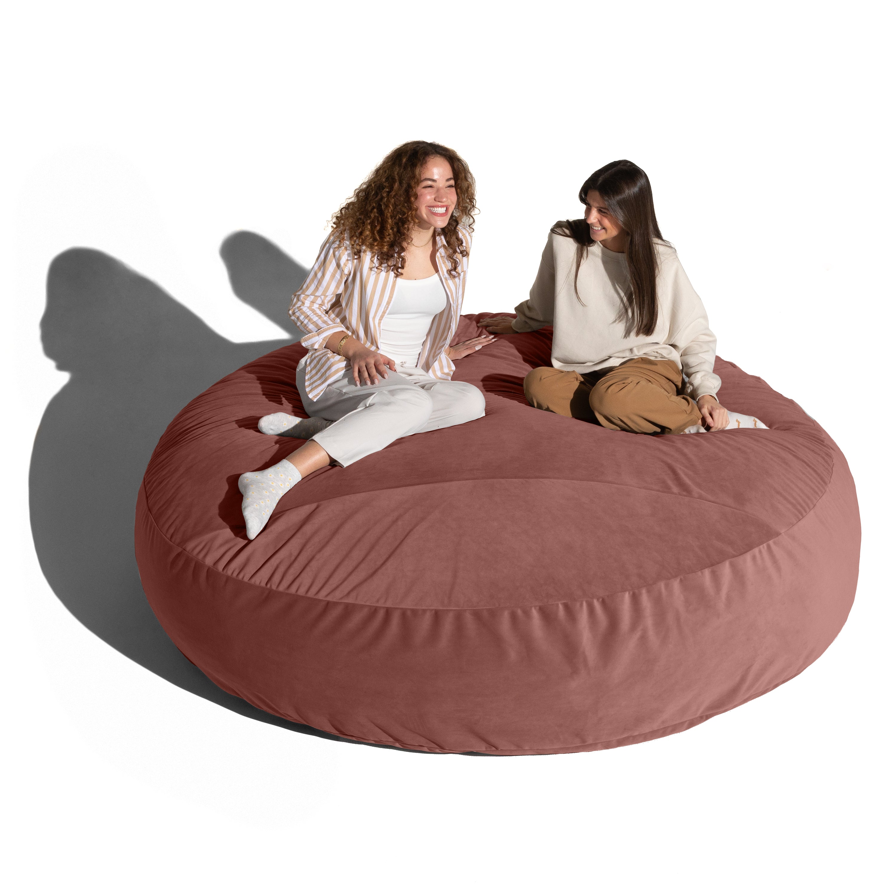Jaxx 7 Foot Cocoon - 2-in-1 Convertible Bean Bag Bed & Large Bean Bag Chair for Adults, Lush Velvet Mauve