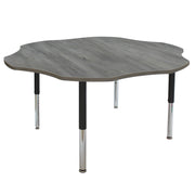 60" Flower La Madera Activity Table with Adjustable Super Legs - Light Gray Wood/Black