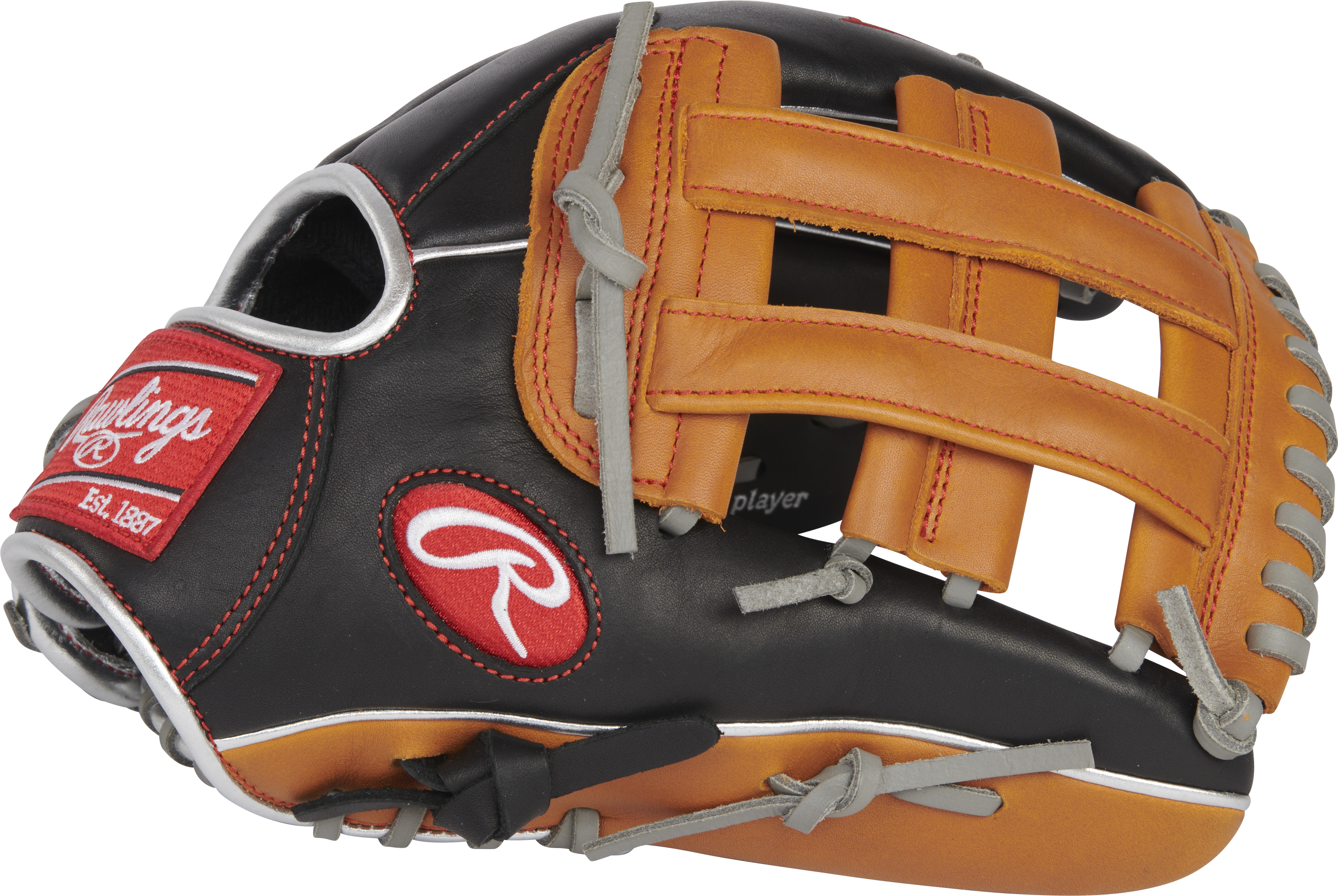 Rawlings R9 Baseball Contour Series 12-Inch Baseball Glove  - Right Hand Thrower - Black/Tan