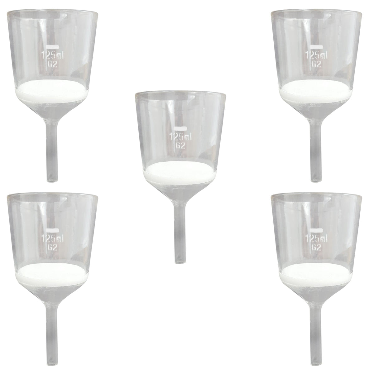 Funnel, Sintered, Borosilicate Glass, 125ml, Porosity 2, Case of 5