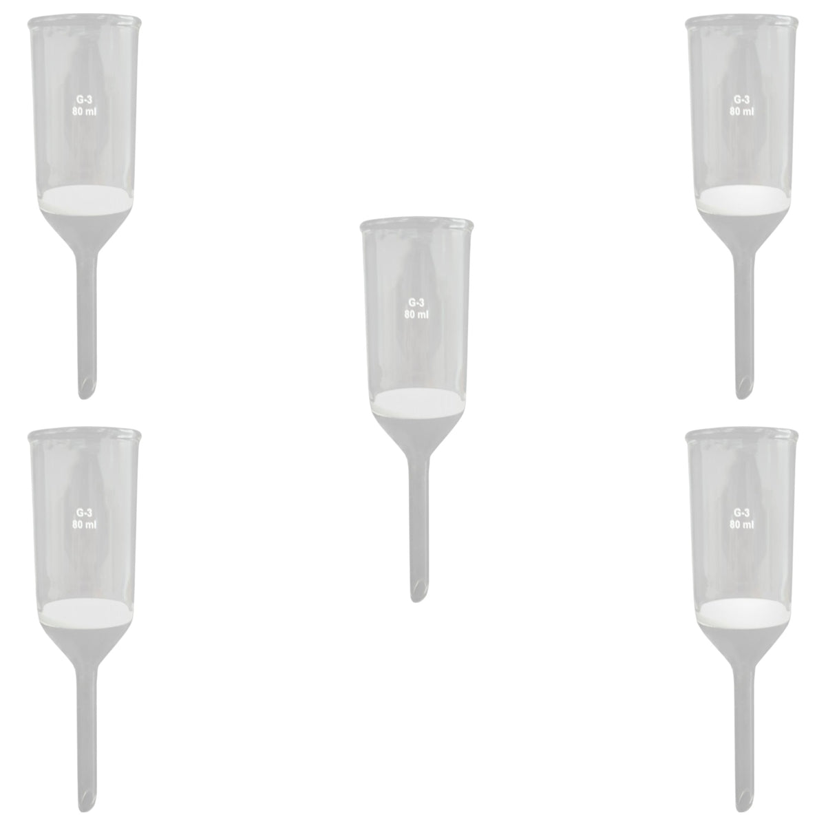 Funnel, Sintered, Borosilicate Glass, 80ml, Porosity 3, Case of 5