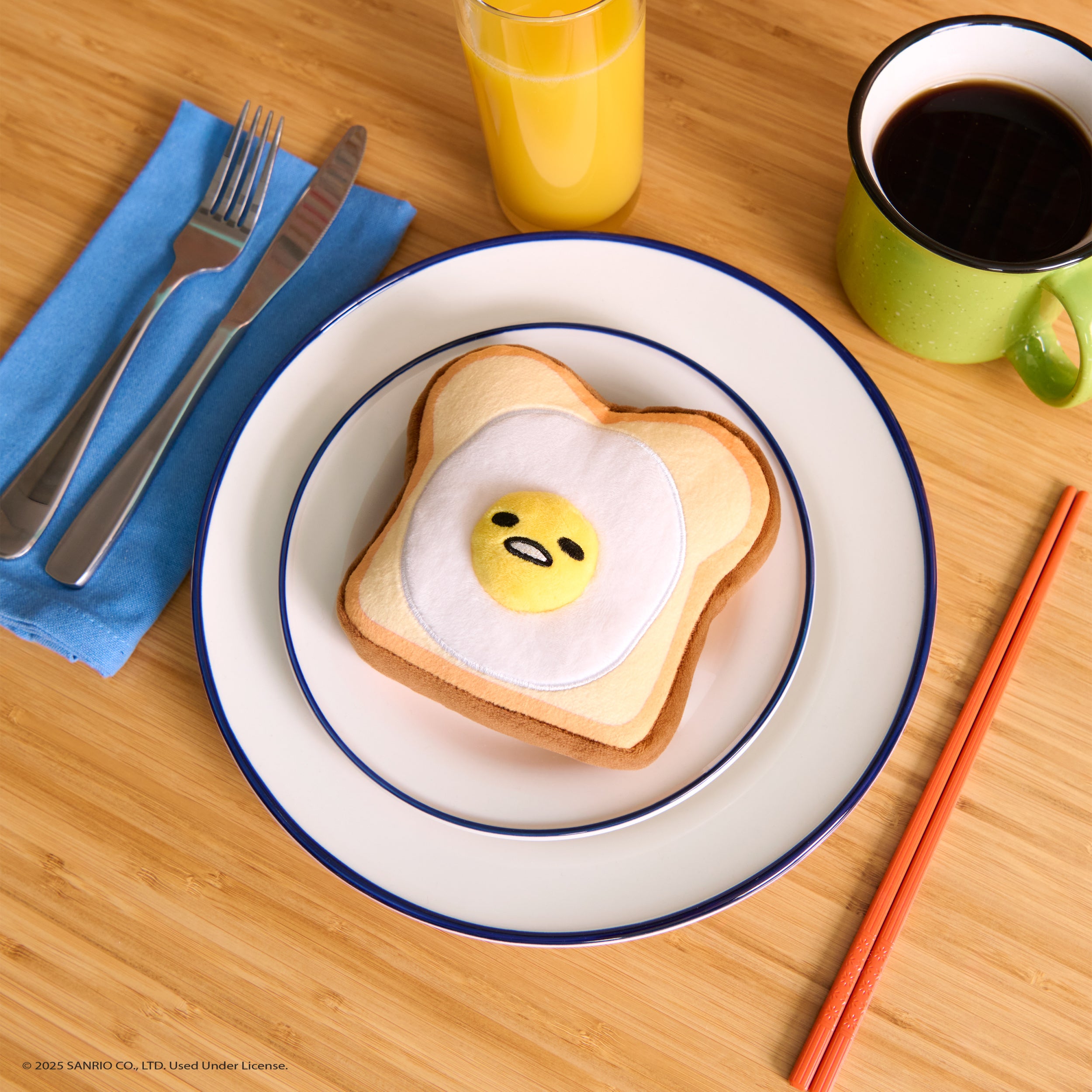 GUND Sanrio Gudetama The Lazy Egg Stuffed Animal, Gudetama Egg Toast Plush Toy for Ages 1 and Up, 5”