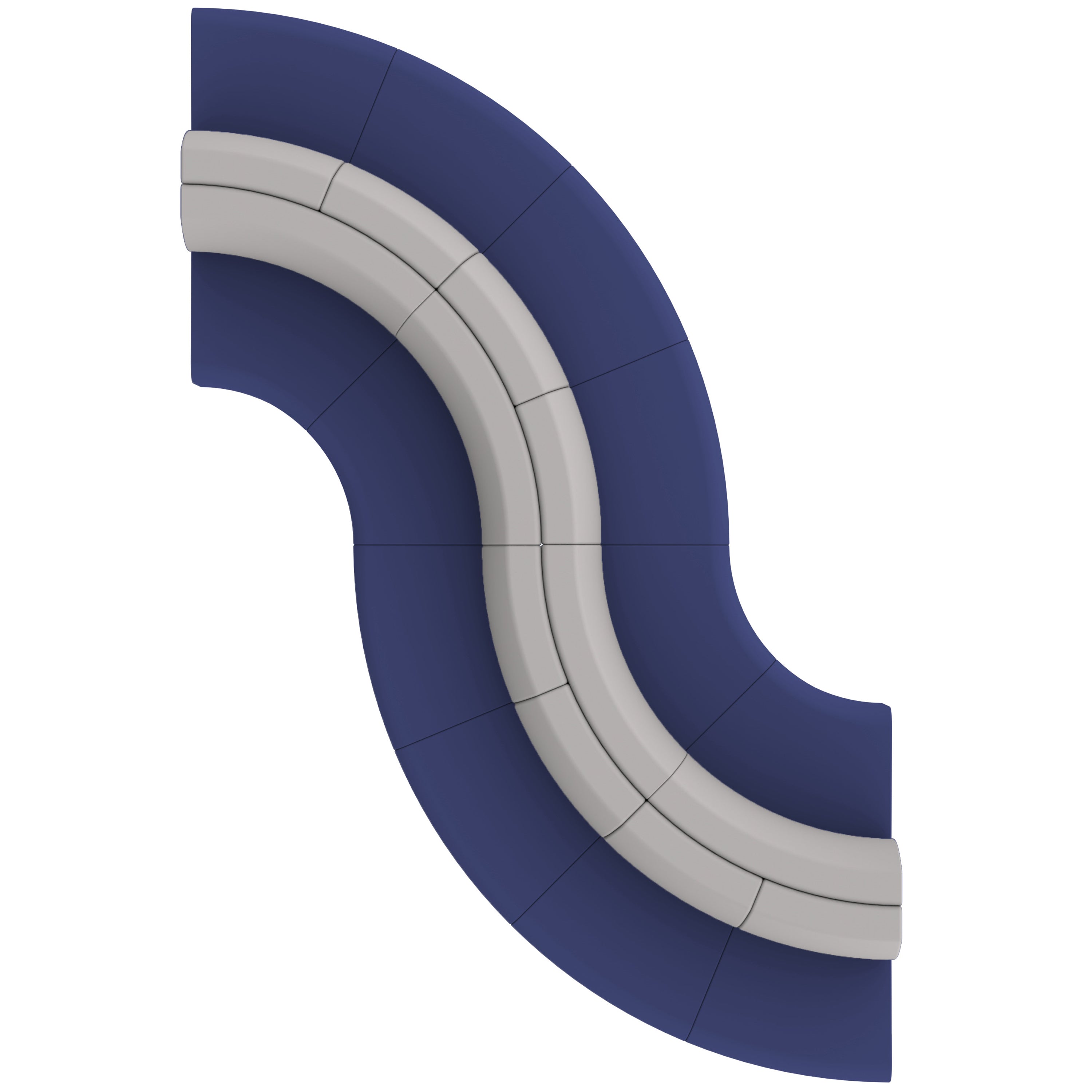 Pro Series Connect Edged Crest Seating, 12-Piece Set - Navy/Gray