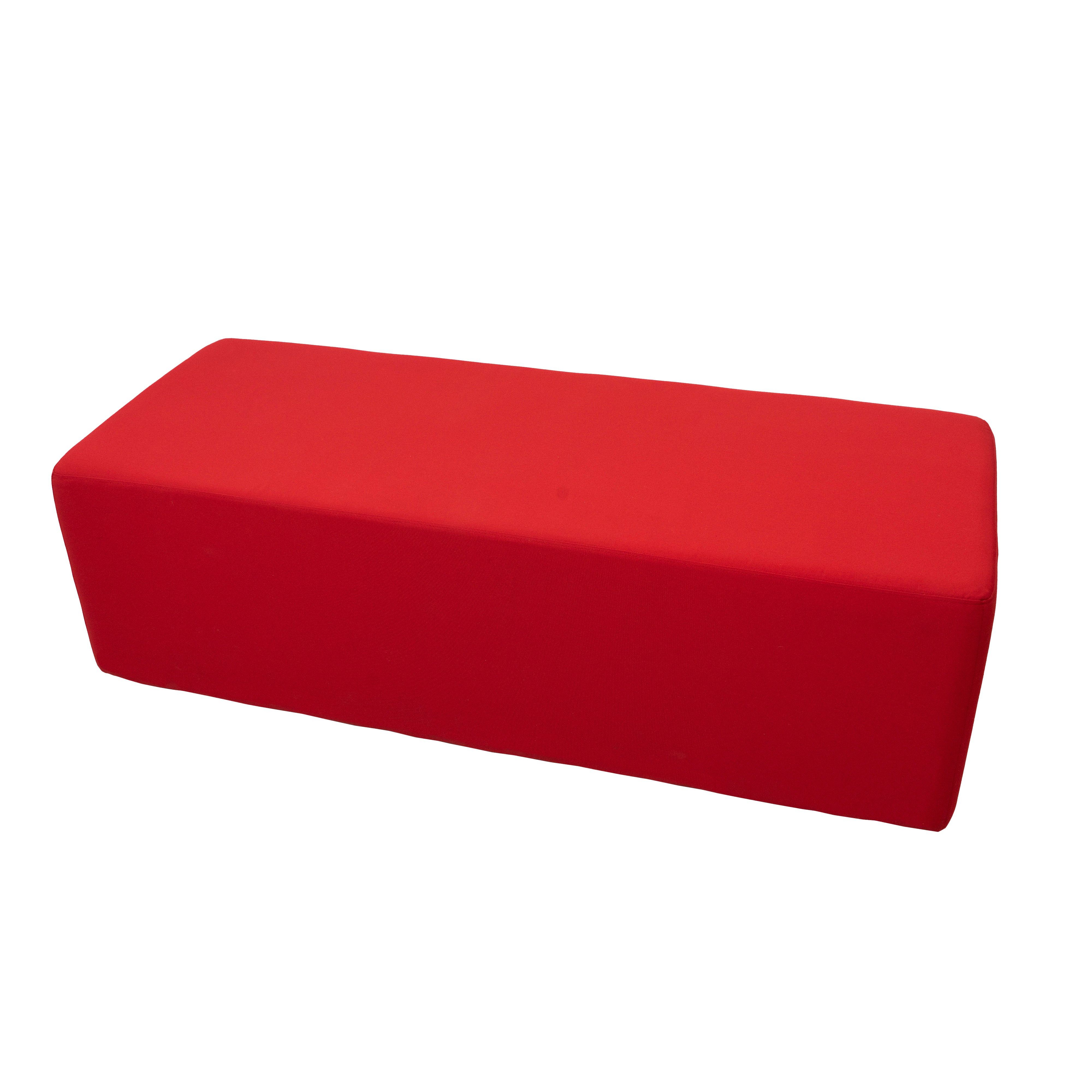 Outdoor 24" x 60" Rectangle Ottoman with Sunbrella®, 18" H - Canvas Jockey Red