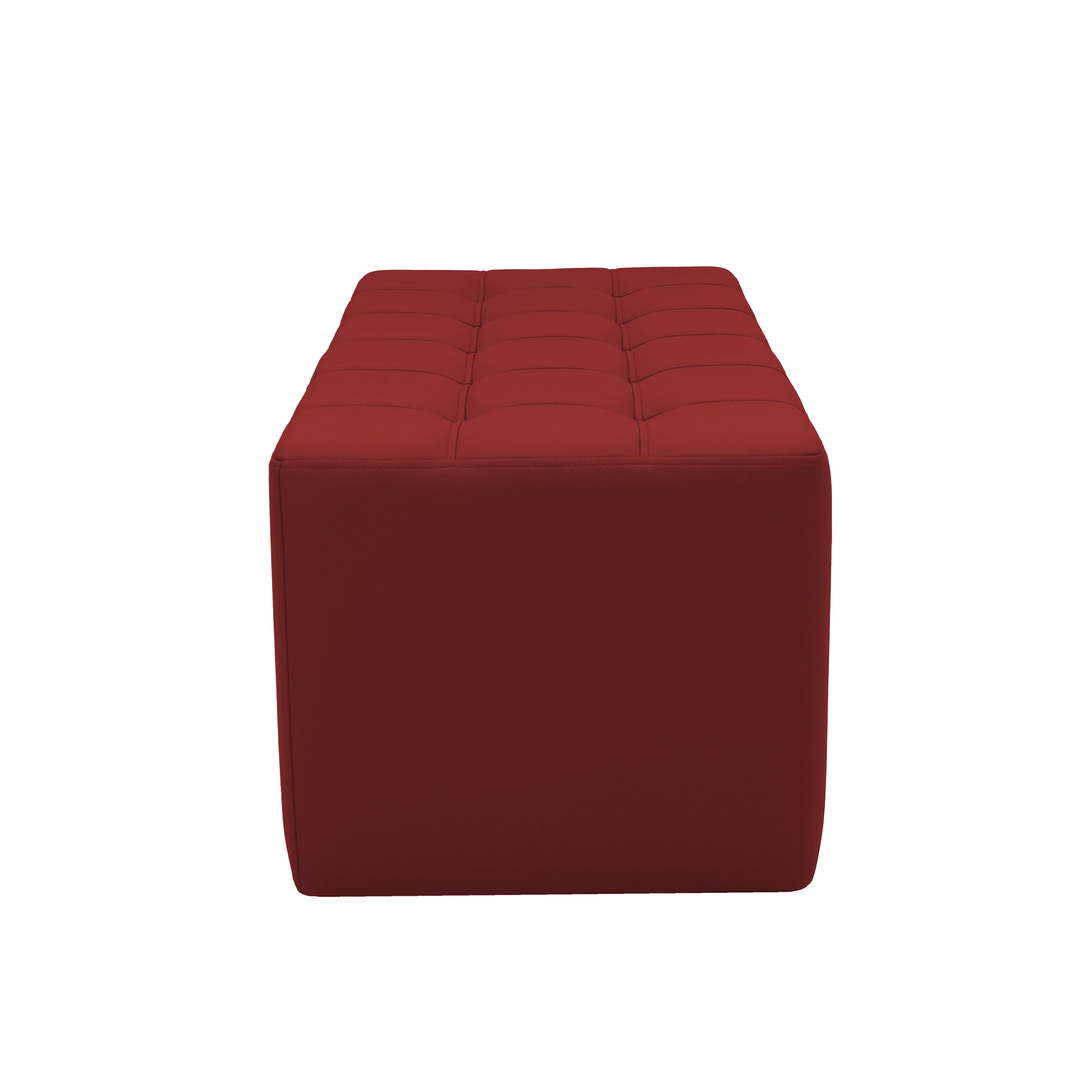 Tufted Rectangle Ottoman 16" Height - Crimson