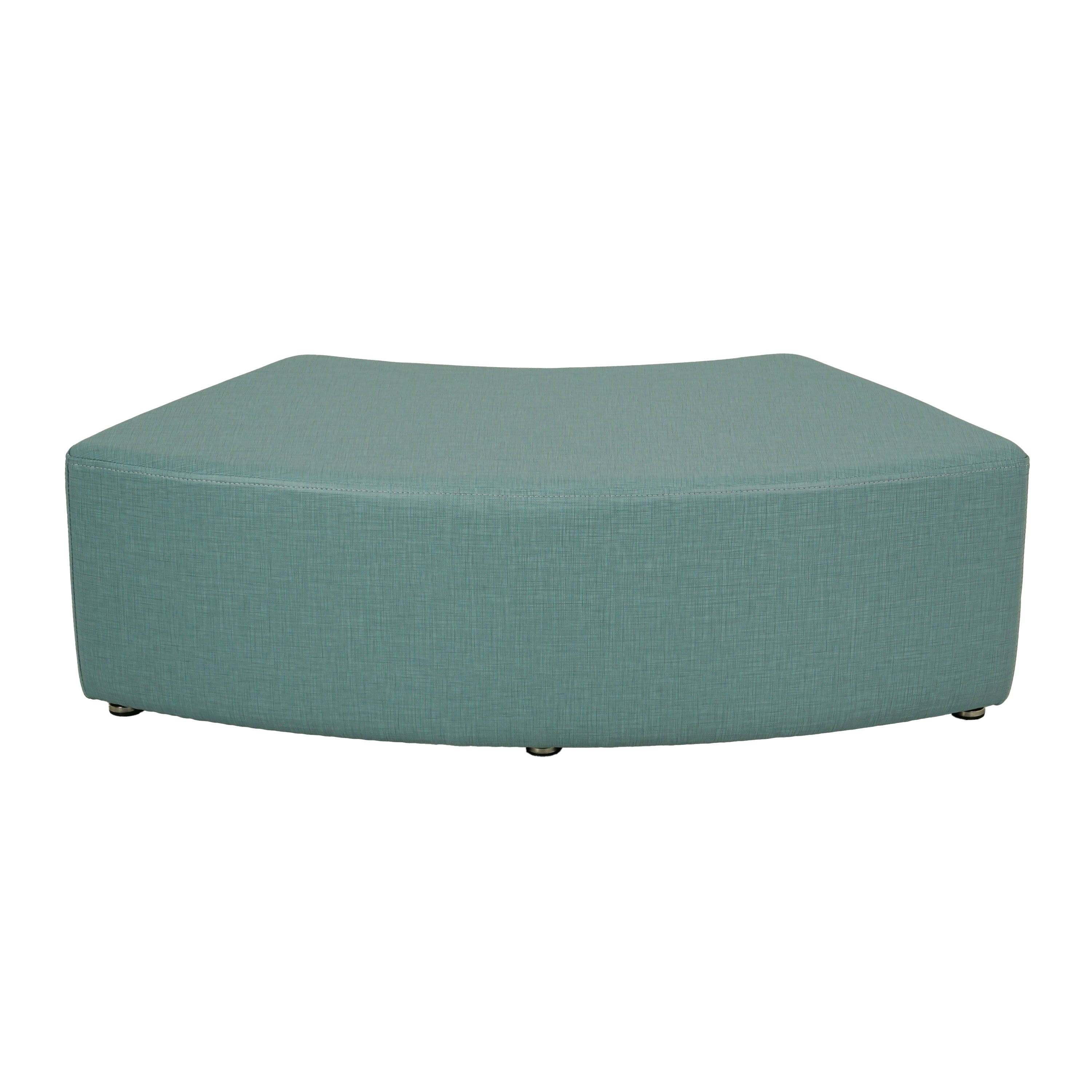 Pro Series Upholstered S Curve Ottoman 12" Height - Sky Blue Crosshatch