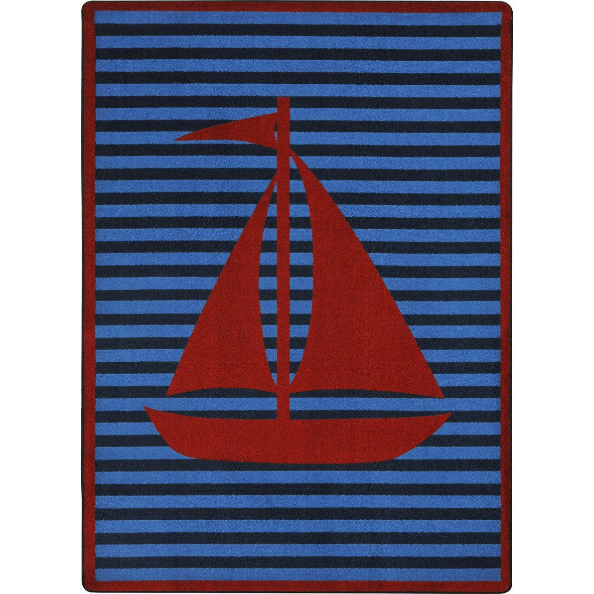Following Seas 7'8" x 10'9" area rug in color Red