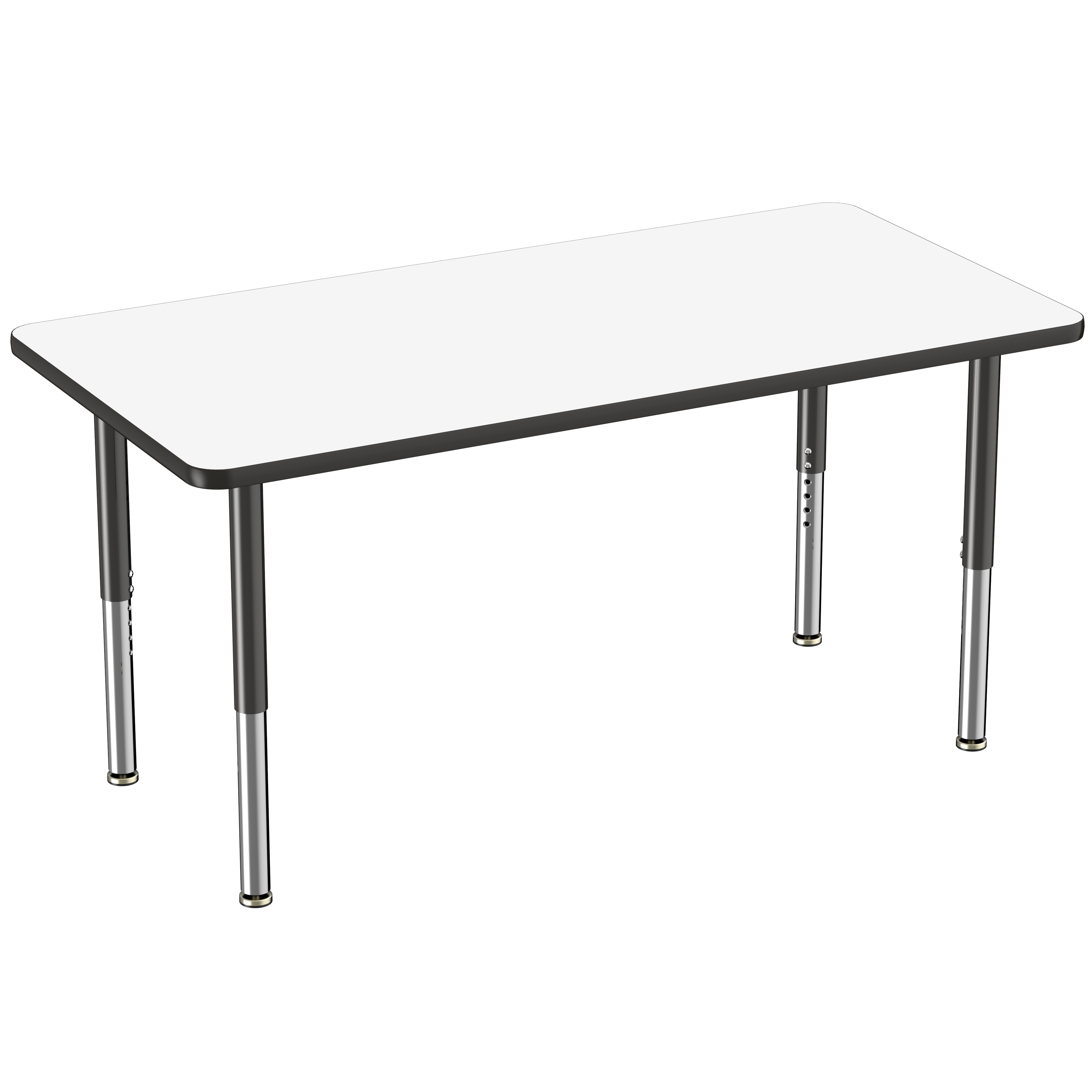 30" x 60" Rectangle Dry-Erase Activity Table with Adjustable Super Legs - Whiteboard/Black