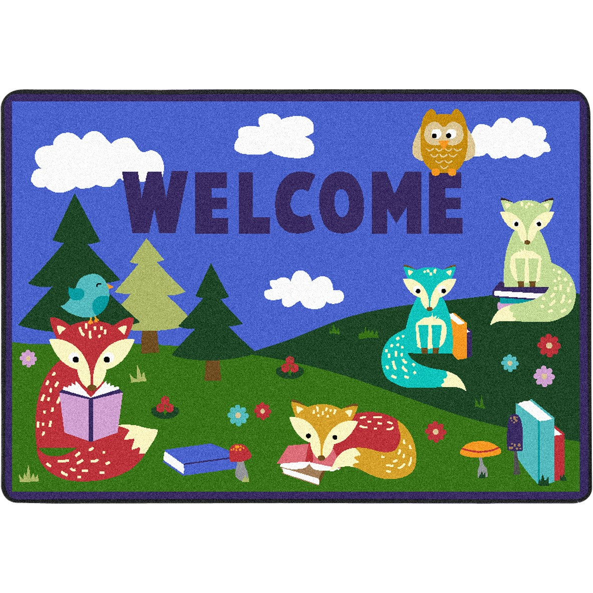 Foxy Readers 2'8" x 3'10" area rug in color Multi