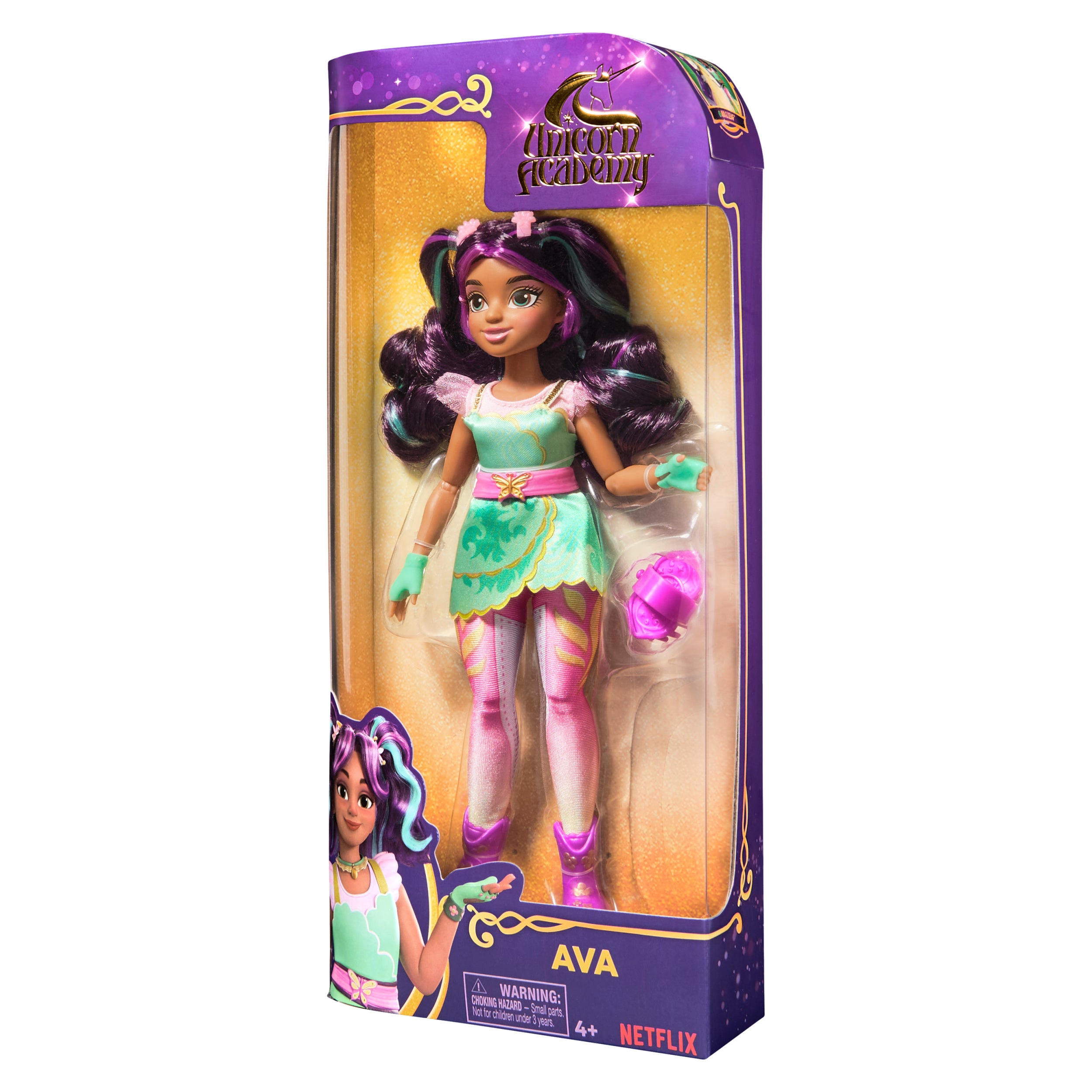 Unicorn Academy, Ava Doll with 7 Accessories, 9.5”, Dolls & Unicorn Toys for Girls Ages 4 and up